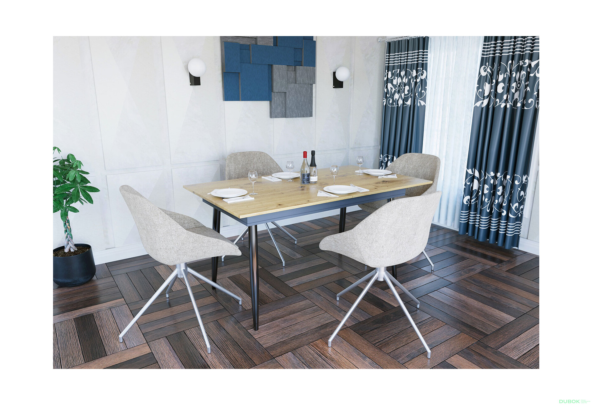 Fotografia 3 - Rozkladací stôl City 150x85 cm Dub artisan / Antracit