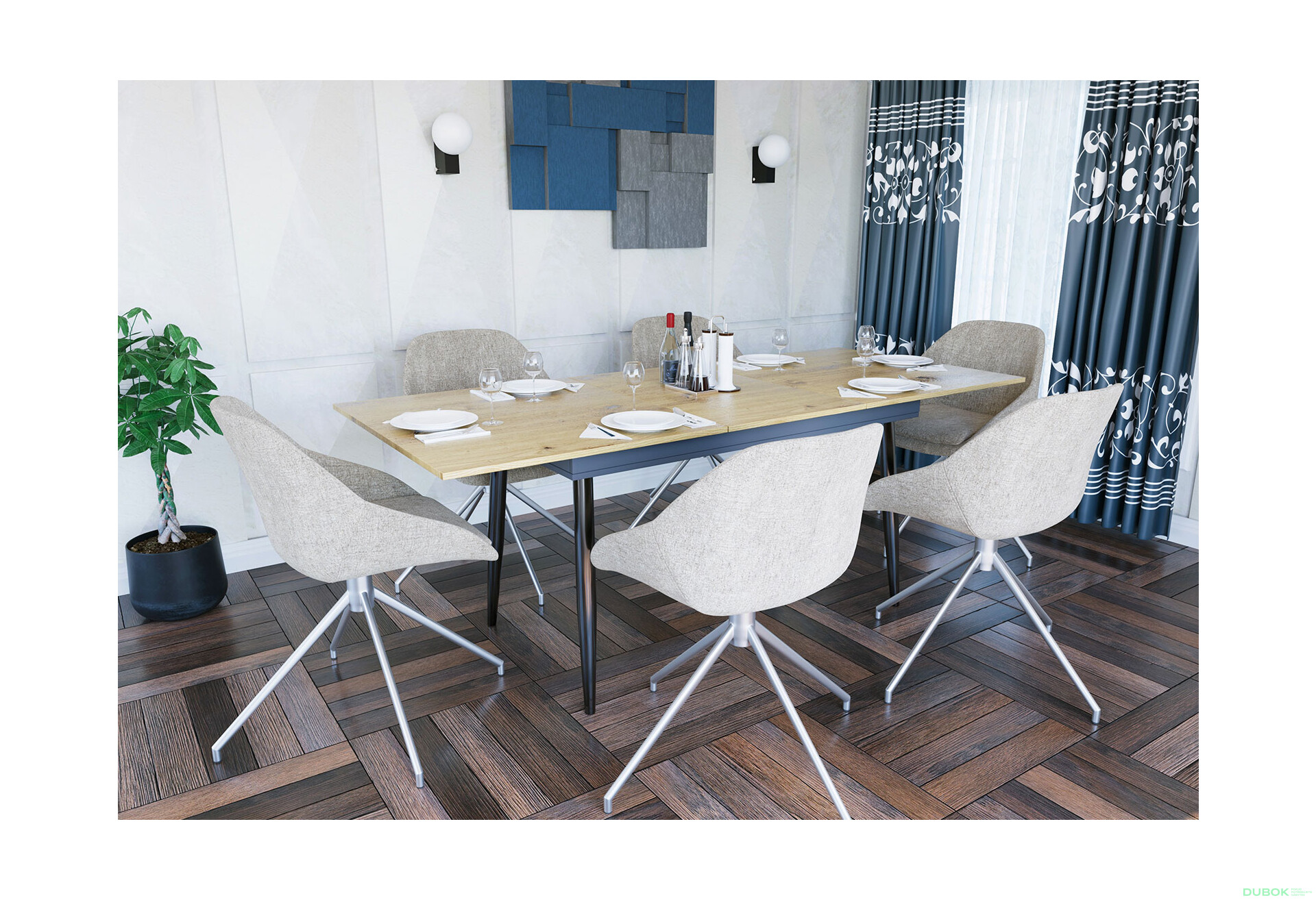 Fotografia 5 - Rozkladací stôl City 150x85 cm Dub artisan / Antracit