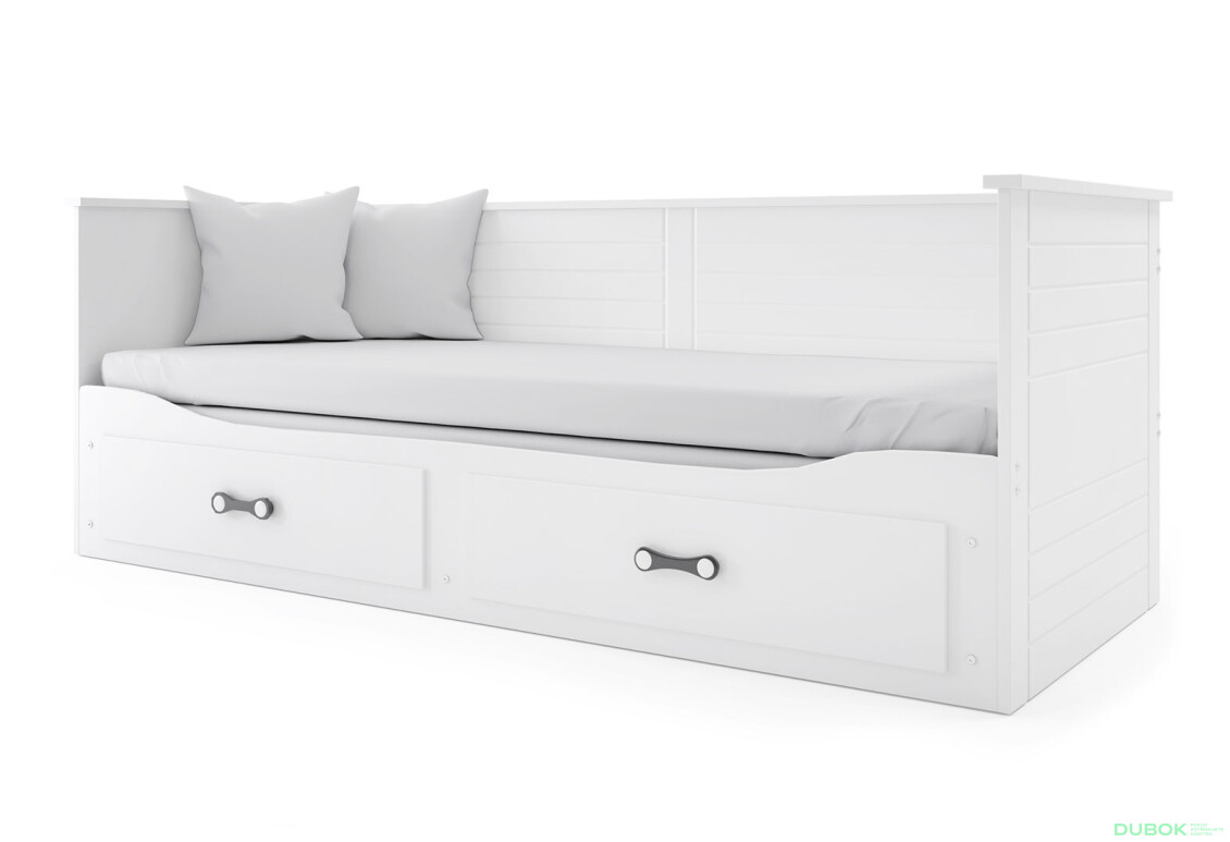 Dvojlôžko Hermes biely 80x200/160x200 cm s roštom, matracom