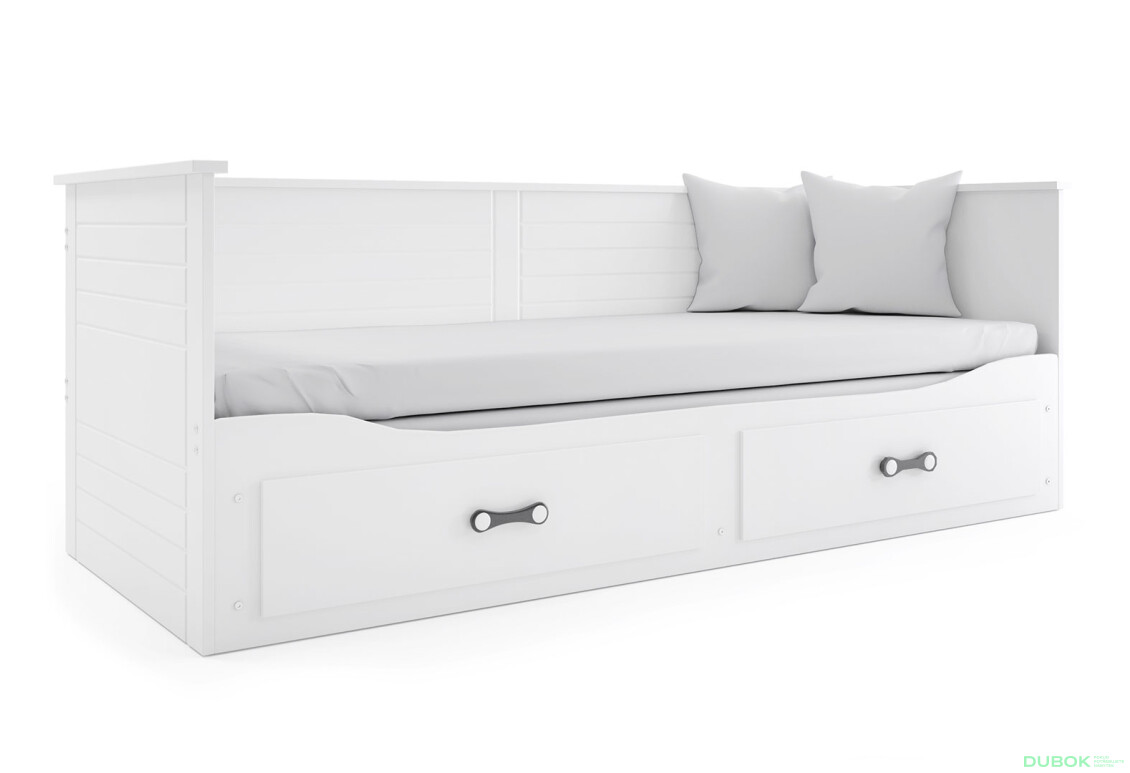 Fotografia 5 - Dvojlôžko Hermes biely 80x200/160x200 cm s roštom, matracom