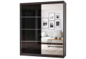 Fotografia 1 - Skriňa Multi 31, 183 grafit + fasáda čierny lesk + zrkadlo