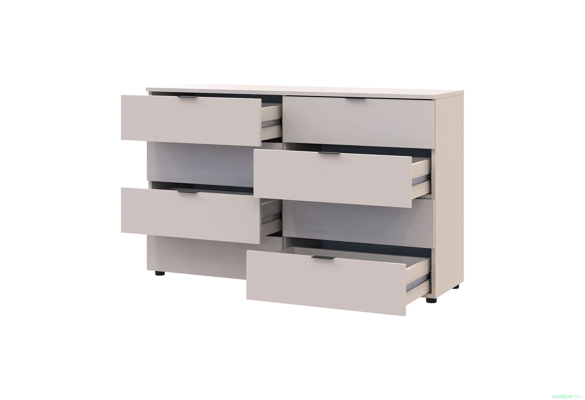 Komoda Ron 8 s 8 zásuvkami 130x38x81 kašmír - Fotografia 3 Fotografia 3 - Komoda Ron 8 s 8 zásuvkami 130x38x81 kašmír