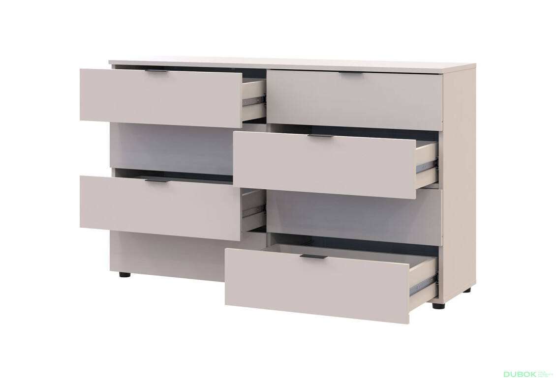 Komoda Ron 8 s 8 zásuvkami 130x38x81 kašmír - Fotografia 3 Fotografia 3 - Komoda Ron 8 s 8 zásuvkami 130x38x81 kašmír