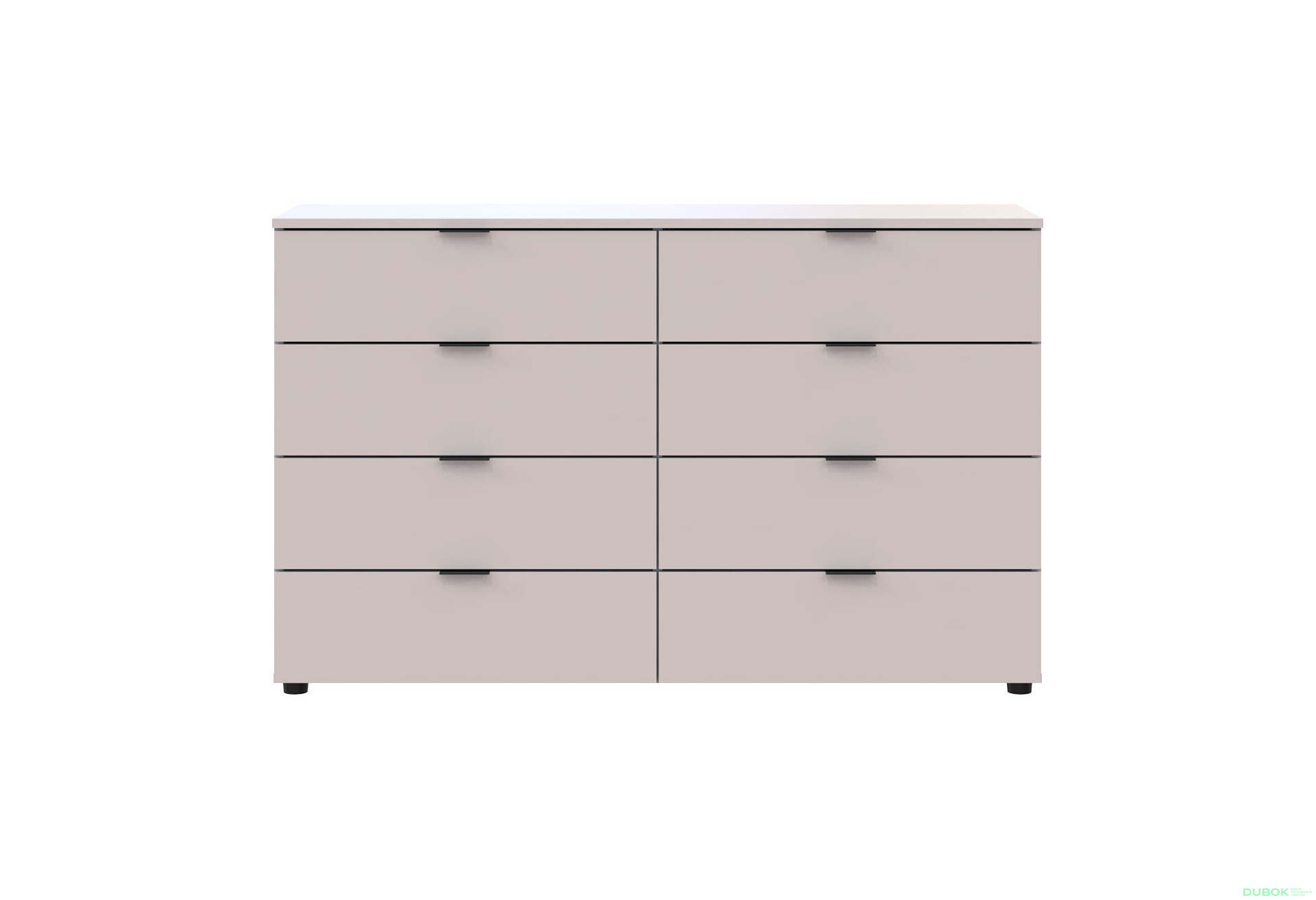 Fotografia 4 - Komoda Ron 8 s 8 zásuvkami 130x38x81 kašmír