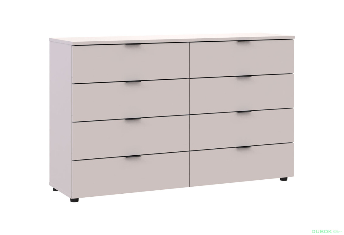 Fotografia 5 - Komoda Ron 8 s 8 zásuvkami 130x38x81 kašmír
