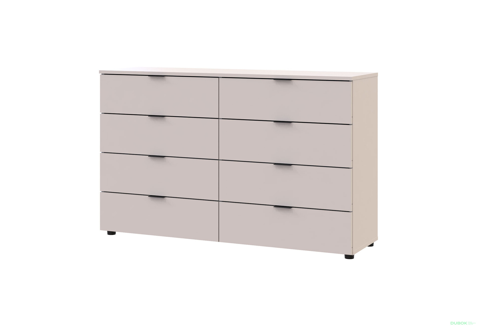 Komoda Ron 8 s 8 zásuvkami 130x38x81 kašmír - Fotografia 1 Fotografia 1 - Komoda Ron 8 s 8 zásuvkami 130x38x81 kašmír