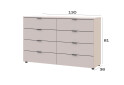 Komoda Ron 8 s 8 zásuvkami 130x38x81 kašmír - Fotografia 6 Fotografia 6 - Komoda Ron 8 s 8 zásuvkami 130x38x81 kašmír