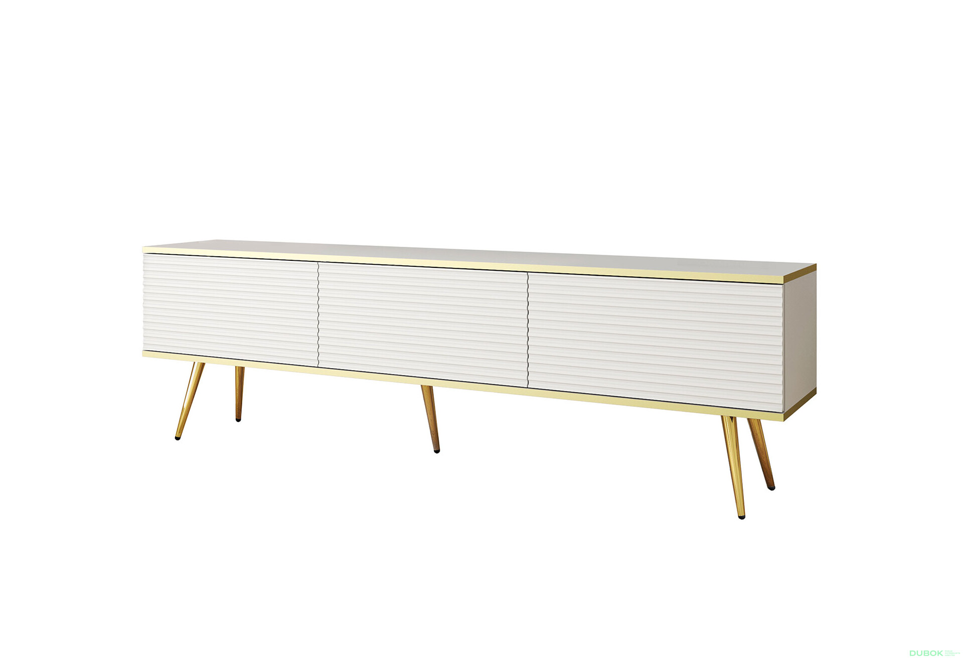 Fotografia 1 - TV stolík RTV 175 MDF biely, zlaté nohy Oro