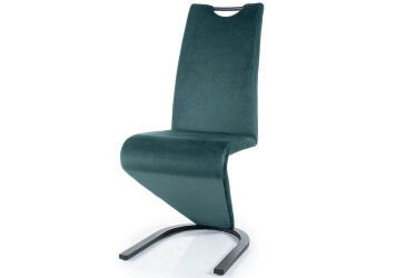 Stolička H-090 Velvet zelený Bluvel 78, matná čierna kov