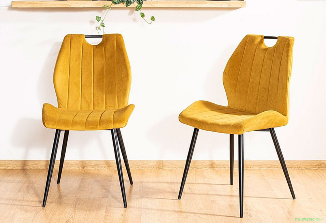 Fotografia 7 - Stolička Arco Velvet karí Bluvel 68, matná čierna kov