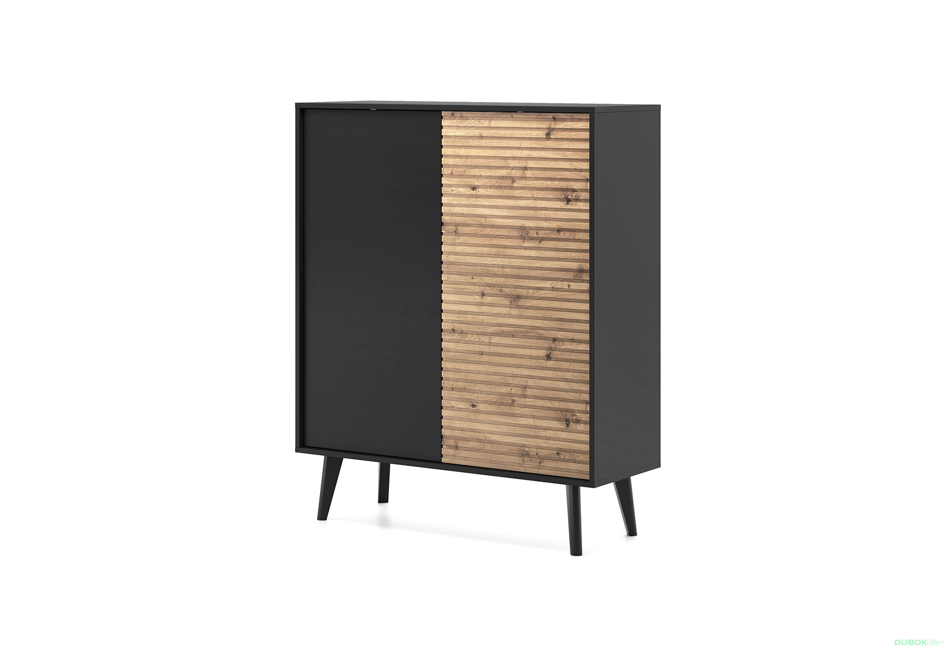 Fotografia 1 - Komoda KD104 dub artisan / čierny Willow