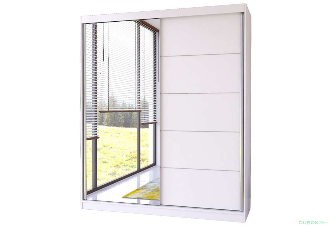 Skriňa Bella 03 so zrkadlom biela