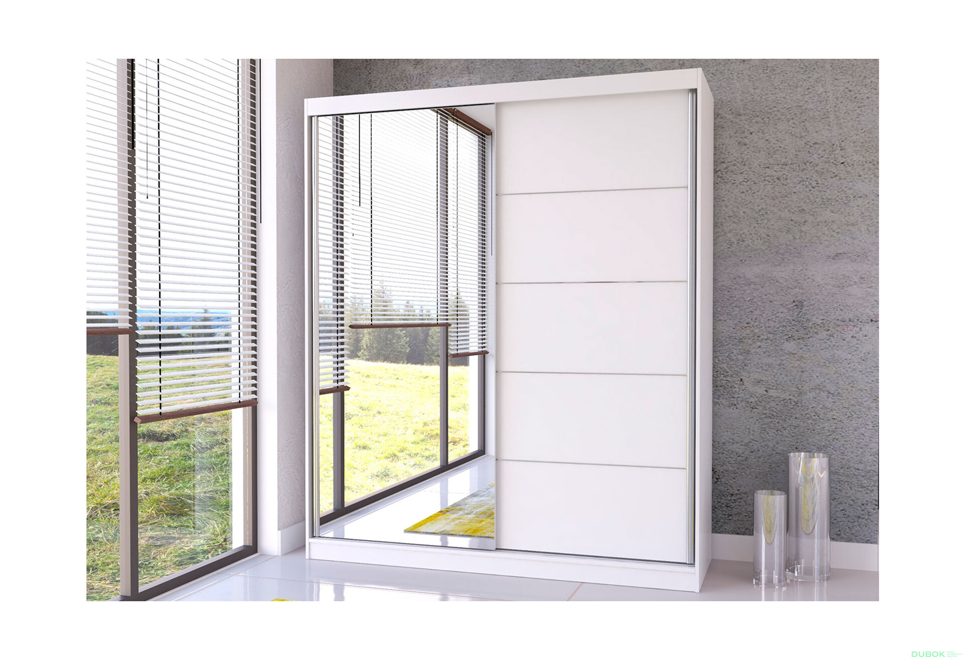 Fotografia 2 - Skriňa Bella 03 so zrkadlom biela