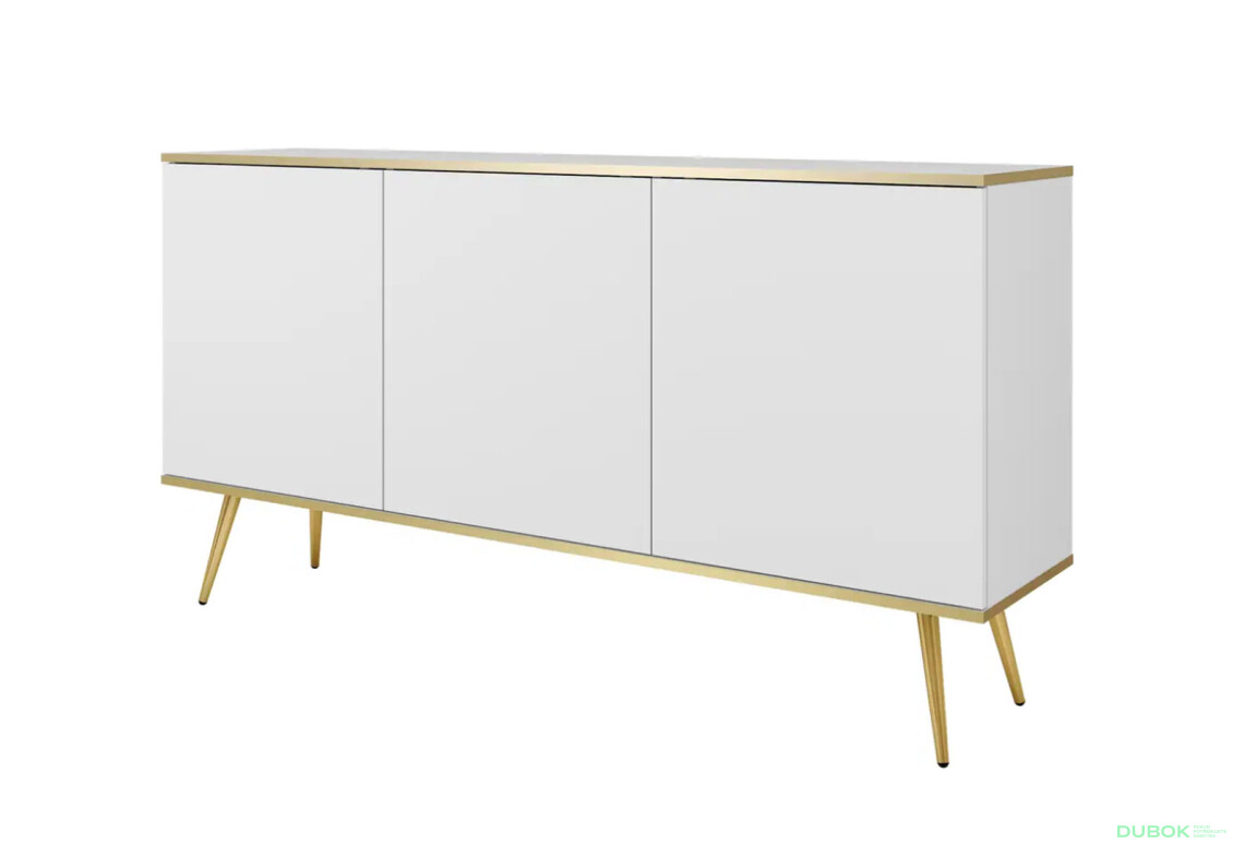 Komoda KSZ107 biela, nohy zlaté Oro