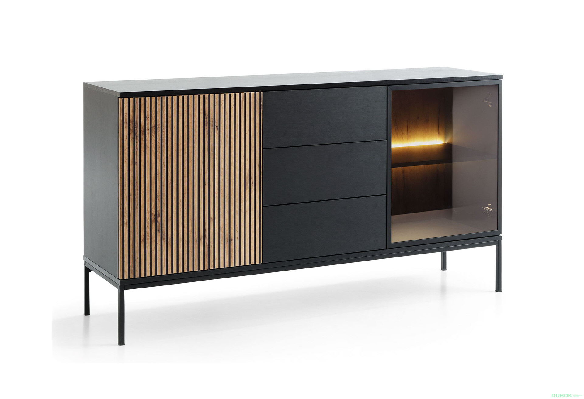 Komoda KSZ154 1 pkt Ľad Sento čierny / dub wotan - Fotografia 4 Fotografia 4 - Komoda KSZ154 1 pkt Ľad Sento čierny / dub wotan