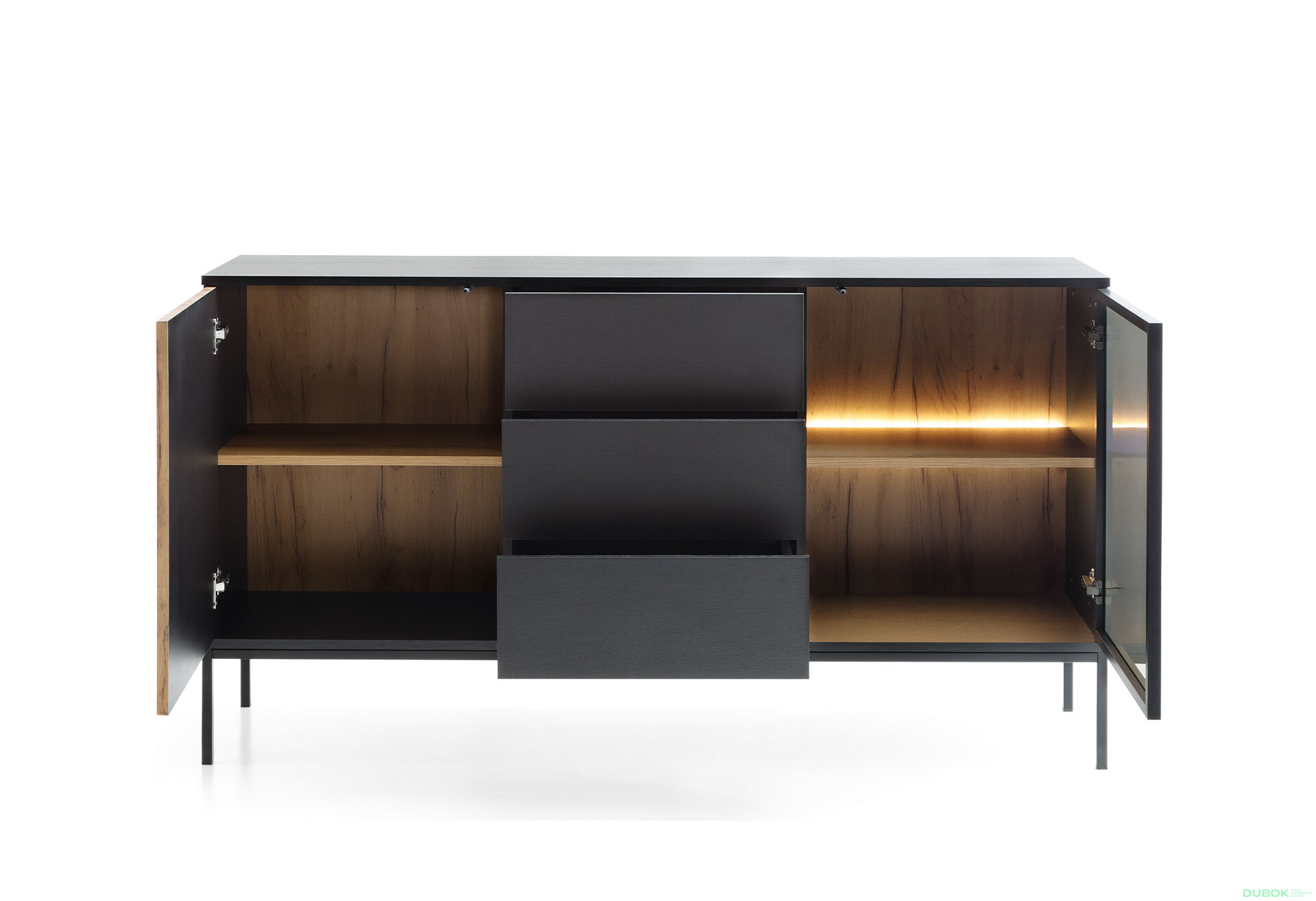 Komoda KSZ154 1 pkt Ľad Sento čierny / dub wotan - Fotografia 3 Fotografia 3 - Komoda KSZ154 1 pkt Ľad Sento čierny / dub wotan