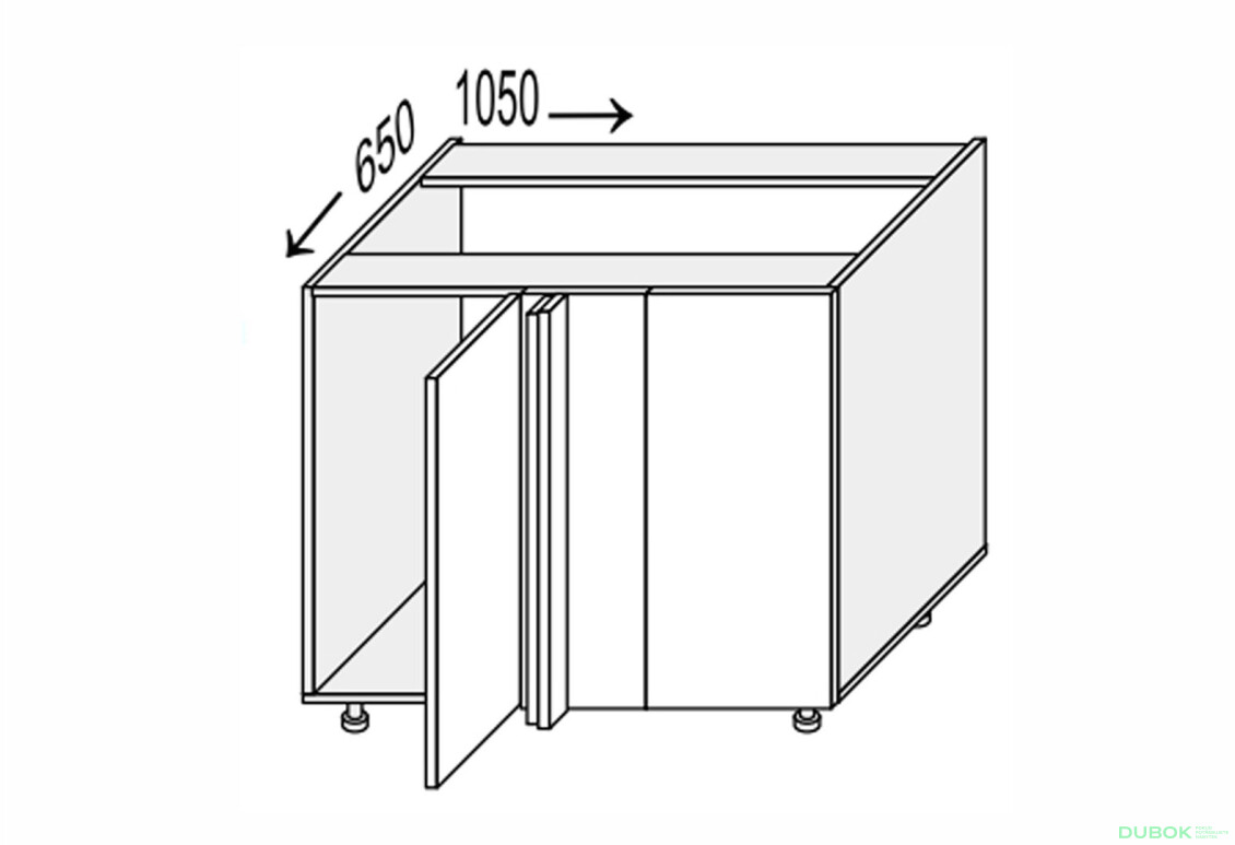 Spodný roh N 90°/820 1dvere Glory