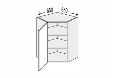 Vrchný roh V 45°/720 (650x650) 1dvere