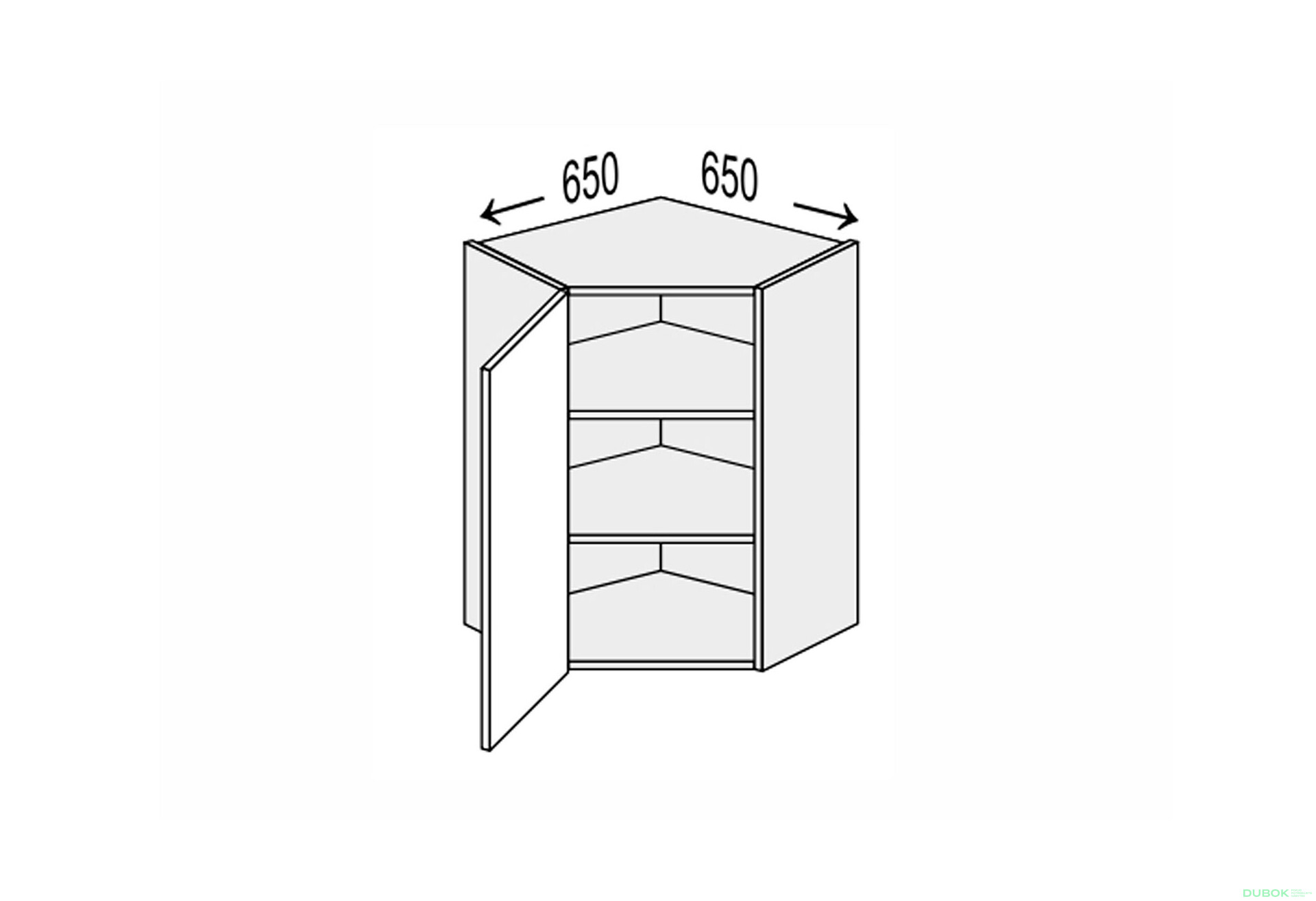 Vrchný roh V 45°/720 (650x650) 1dvere Leo - Fotografia 1 Fotografia 1 - Vrchný roh V 45°/720 (650x650) 1dvere Leo