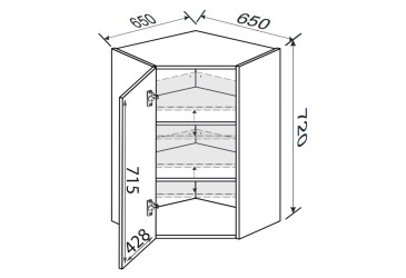 Fotografia Vrchný roh V 45°/720 (650x650) 1dvere