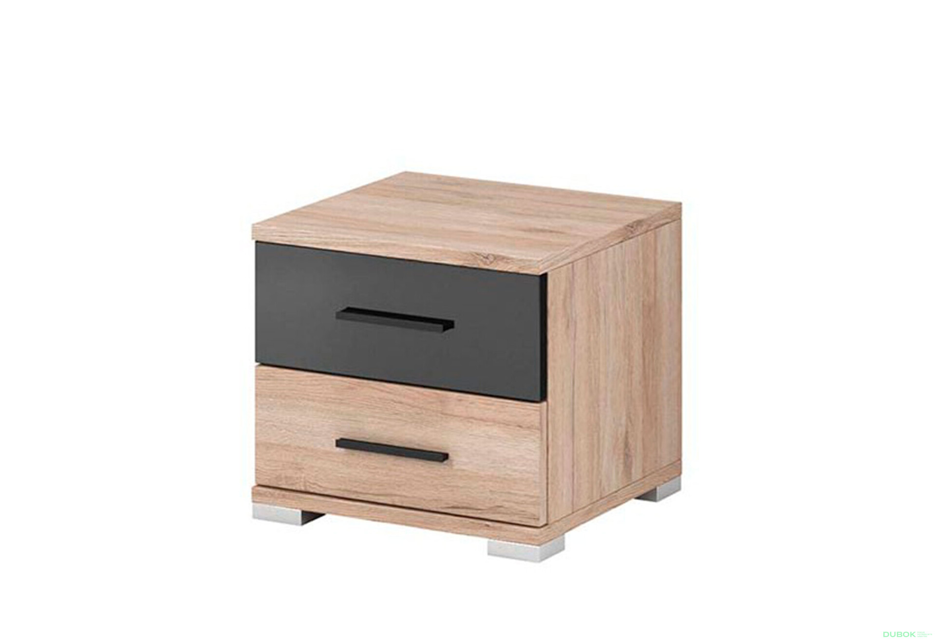 Fotografia 1 - Nočný stolík Bari san remo sand / čierny lesk Idczak meble
