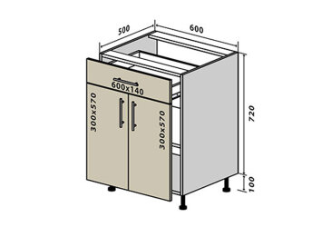 N30 Skrinka 1Š2D 60 Sonata Luxe