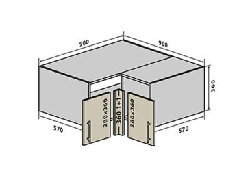 V80 Rohová Skrinka 90 Sonata Luxe