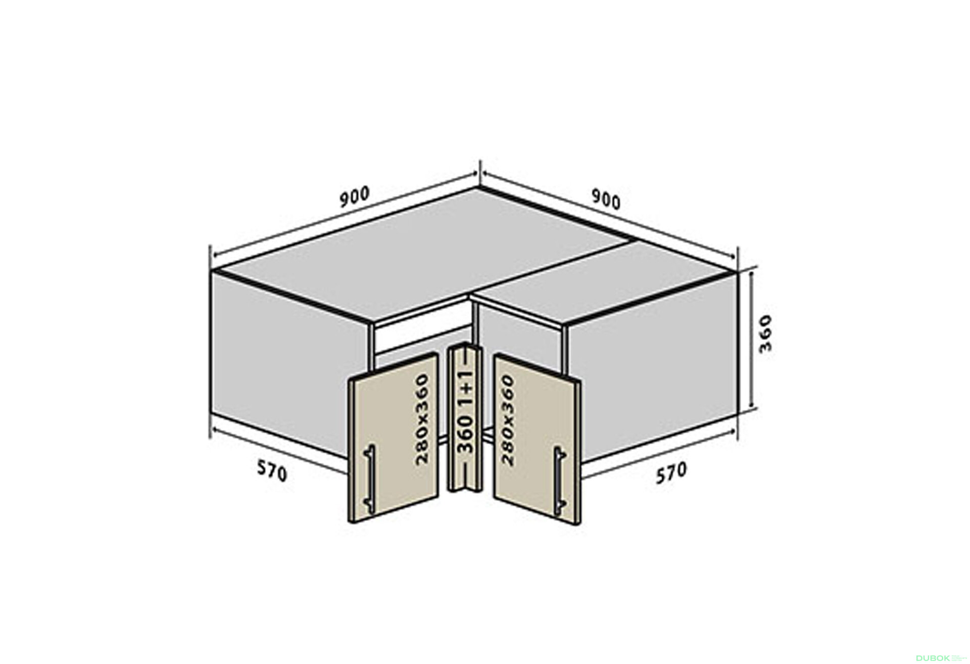 Fotografia 1 - V80 Rohová Skrinka 90 Sonata Luxe