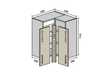 V18 Rohová Skrinka 60x60 Sonata Luxe