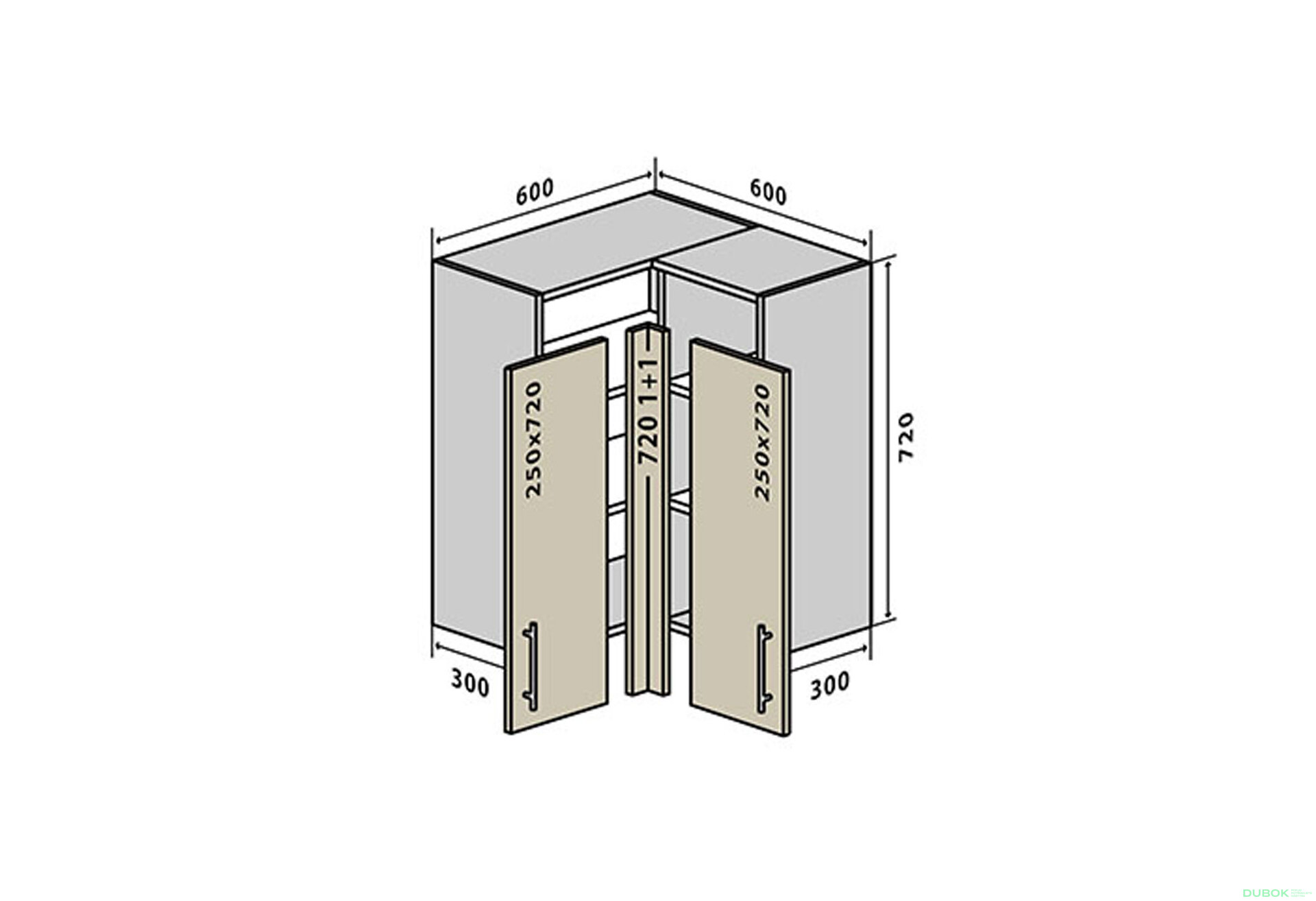 Fotografia 1 - V18 Rohová Skrinka 60x60 Sonata Luxe