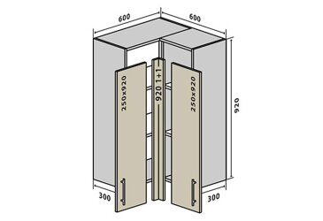 V58 Rohová skrinka 60x60 Sonata Luxe