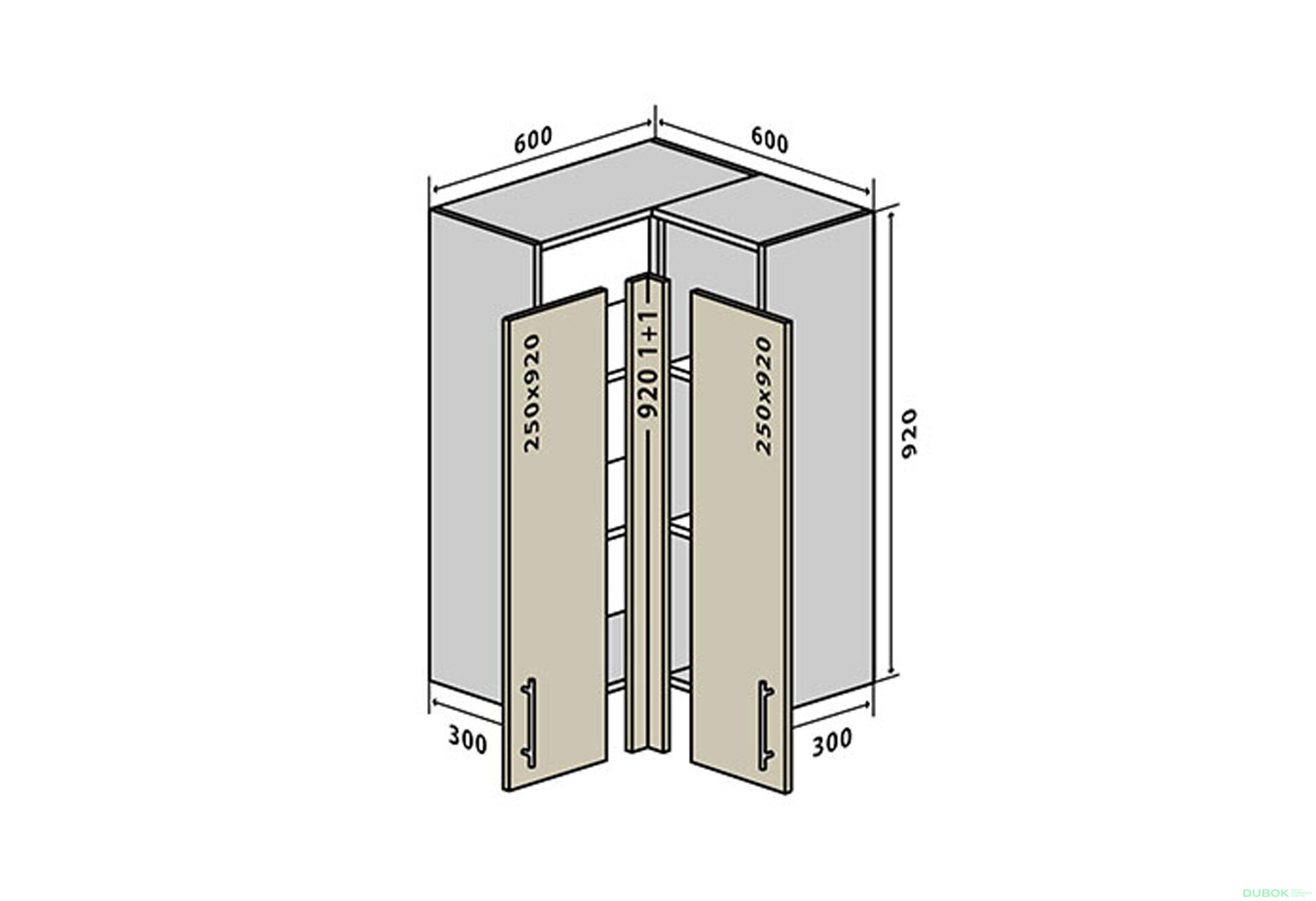Fotografia 1 - V58 Rohová skrinka 60x60 Sonata Luxe