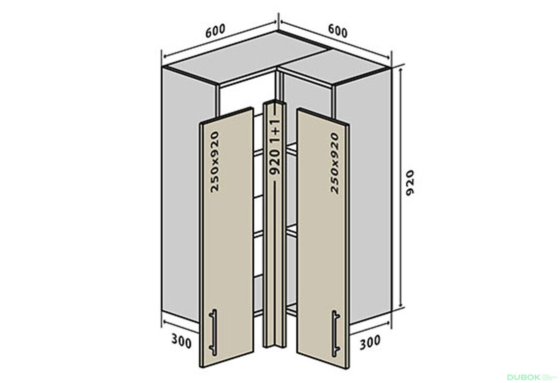 V58 Rohová skrinka 60x60 Sonata Luxe