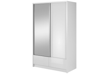 Skriňa Aria I 130 biely / biely lesk