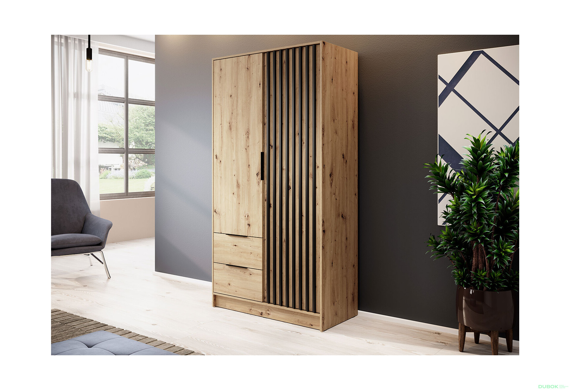 Skriňa 2D bez zrkadla artisan Nelly - Fotografia 3 Fotografia 3 - Skriňa 2D bez zrkadla artisan Nelly