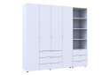 Fotografia 4 - Skriňa 4D s regálom s zásuvkami Gelar 215 cm biely