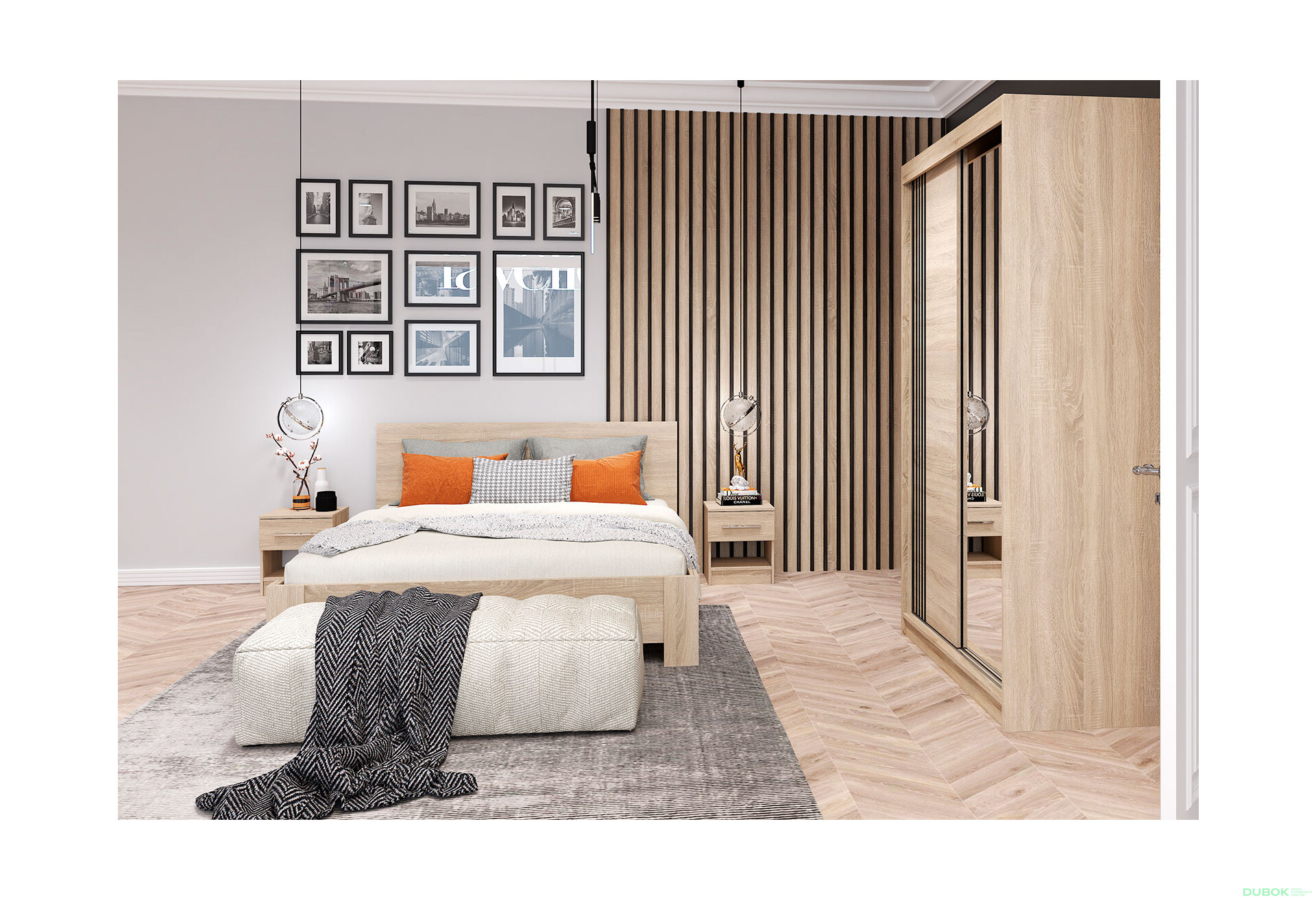 Fotografia 3 - Posteľ Mediolan 160x200 dub sonoma Idczak meble