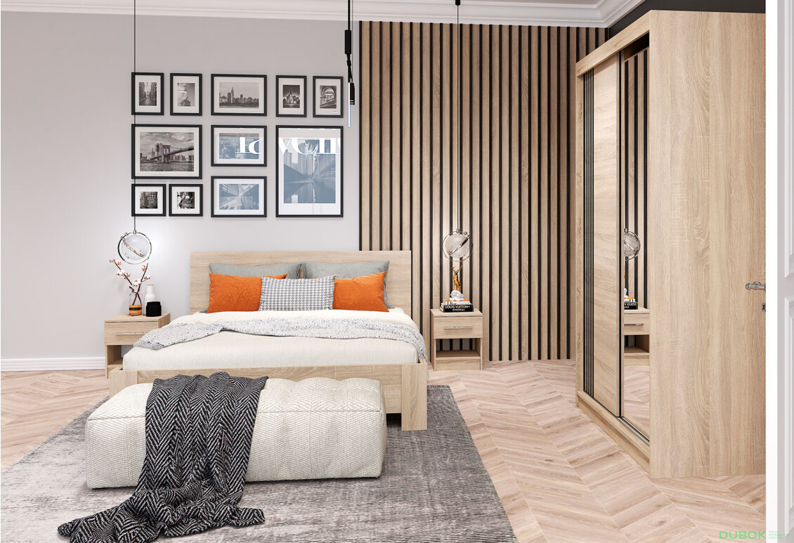 Fotografia 3 - Posteľ Mediolan 160x200 dub sonoma Idczak meble