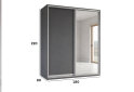 Fotografia 2 - Skriňa s posuvnými dverami 2200x1800x600 1DTD 1 Zrkadlo grafit sivý, profil strieborný
