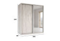 Fotografia 2 - Skriňa s posuvnými dverami 2400x1800x600 1DTD 1 Zrkadlo Artwood svetlý, profil strieborný