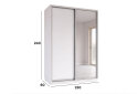 Fotografia 2 - Skrine s posuvnými dverami 2400x1500x600 1DTD 1 Zrkadlo Nymphea Alba, profil strieborný
