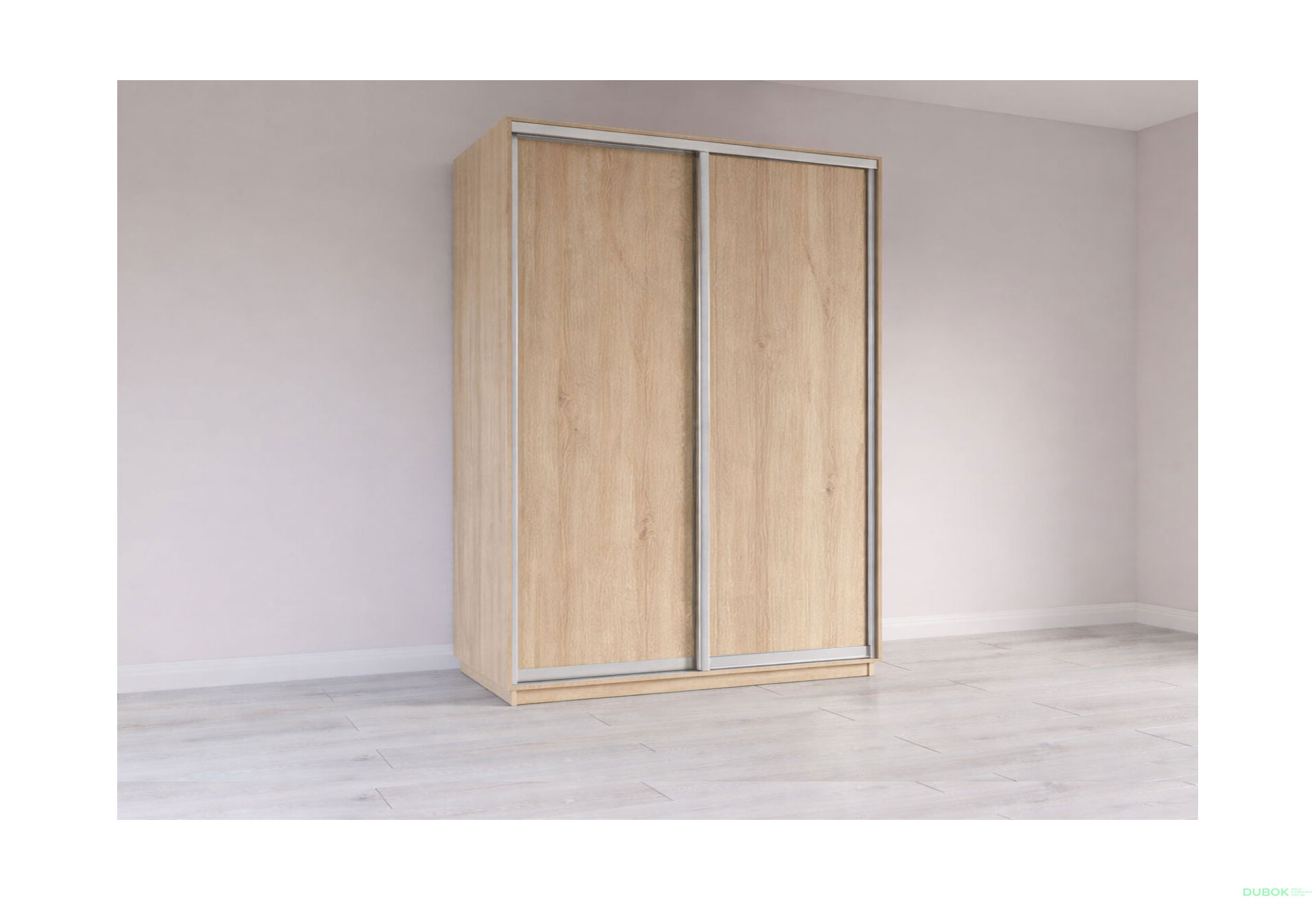 Fotografia 1 - Skriňa s posuvnými dverami 2200x1500x600 2DTD Dub Sonoma, profil strieborný