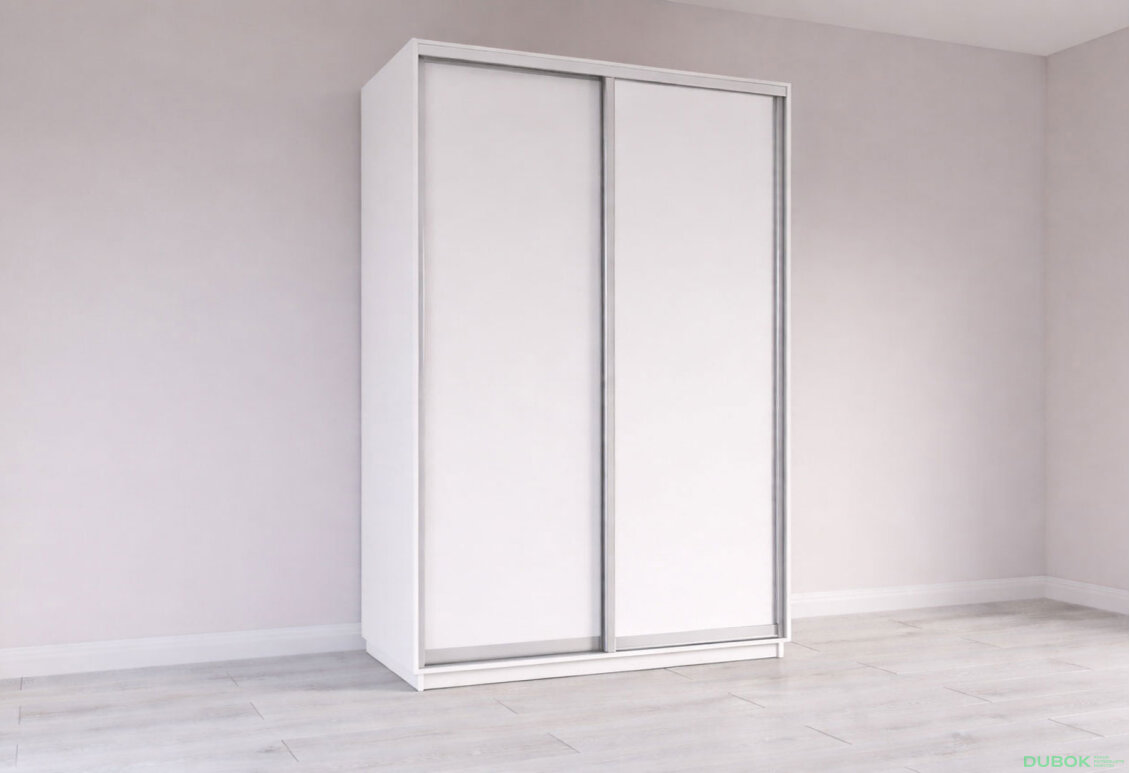 Skriňa s posuvnými dverami 2200x1500x600 2DTD Nymphea Alba, profil strieborný