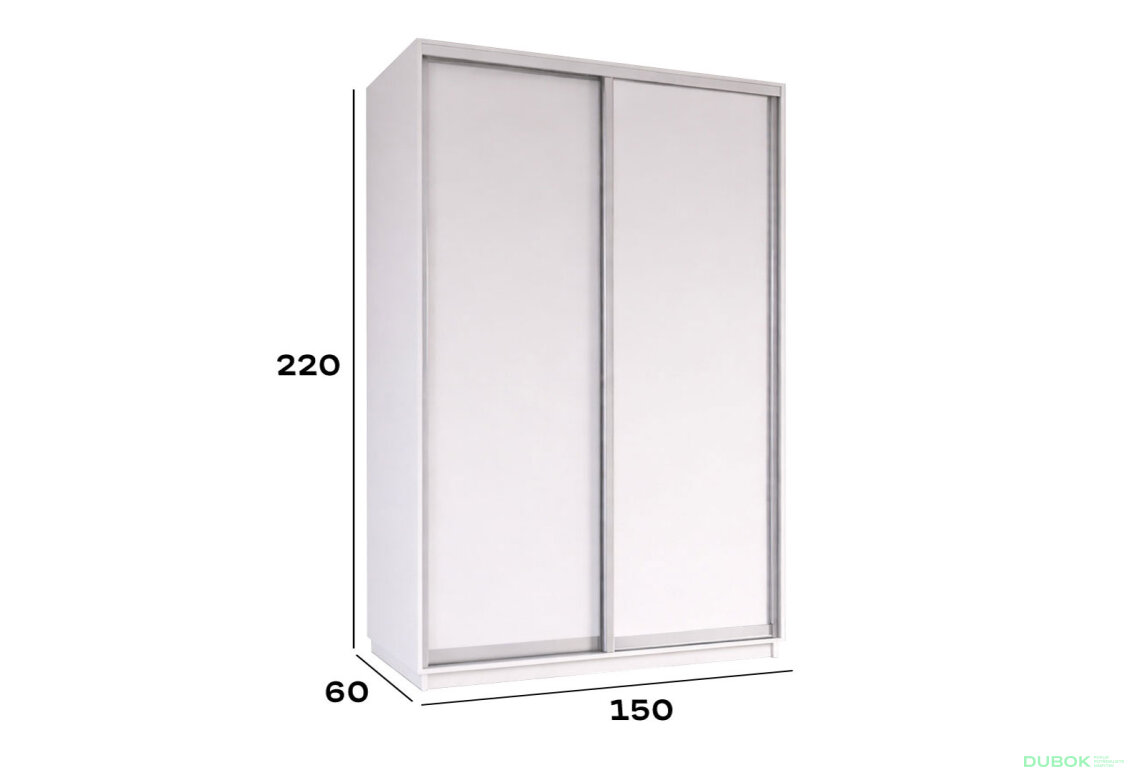 Fotografia 2 - Skriňa s posuvnými dverami 2200x1500x600 2DTD Nymphea Alba, profil strieborný