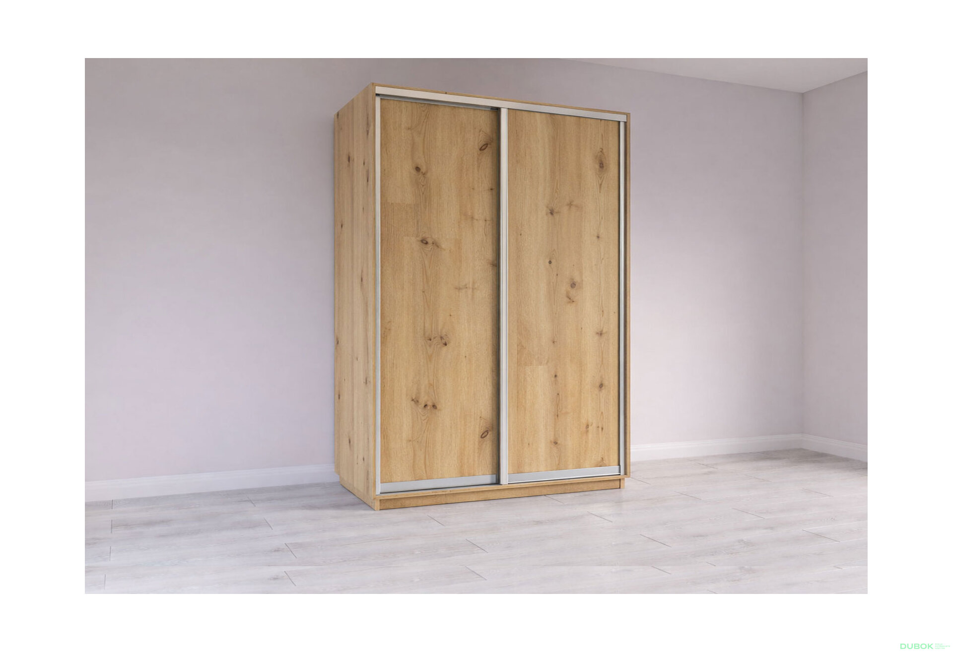 Fotografia 1 - Skriňa s posuvnými dverami 2200x1500x600 2DTD Dub Artisan, profil strieborný