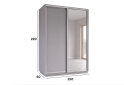 Fotografia 3 - Skriňa s posuvnými dverami 2200x1500x600 1DTD 1 Zrkadlo myšia sivá, profil strieborný
