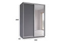 Fotografia 2 - Skriňa s posuvnými dverami 2200x1500x600 1DTD 1 Zrkadlo grafit sivý, profil strieborný