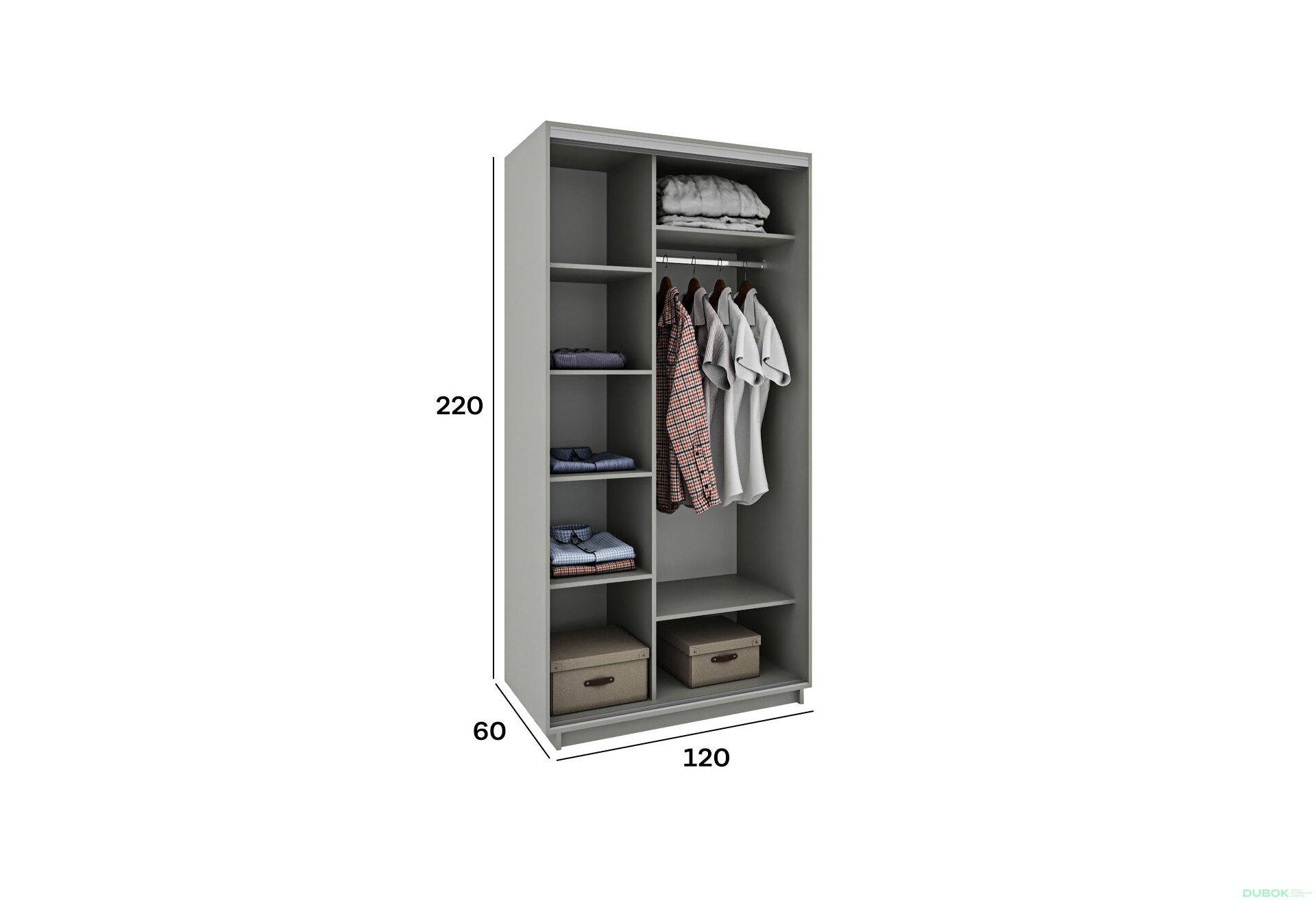 Fotografia 2 - Skriňa s posuvnými dverami 2200x1200x600 1DTD 1 Zrkadlo Dub Sonoma, profil strieborný