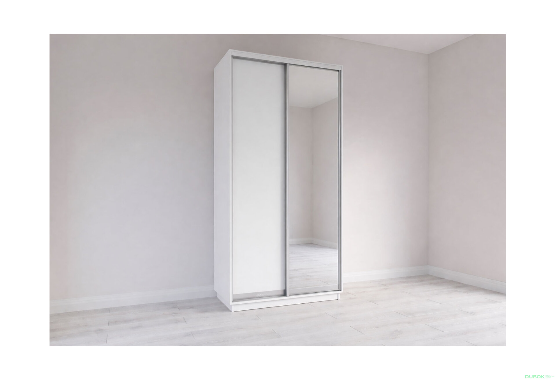 Fotografia 1 - Skriňa s posuvnými dverami 2200x1200x600 1DTD 1 Zrkadlo nymphaea alba, profil strieborný