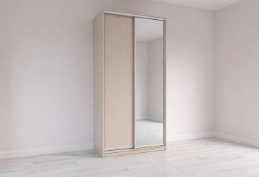 Skriňa s posuvnými dverami 2200x1200x600 1DTD 1 Zrkadlo Kašmír, profil strieborný